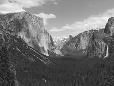 Yosemite Gate to the Valley Black and White
